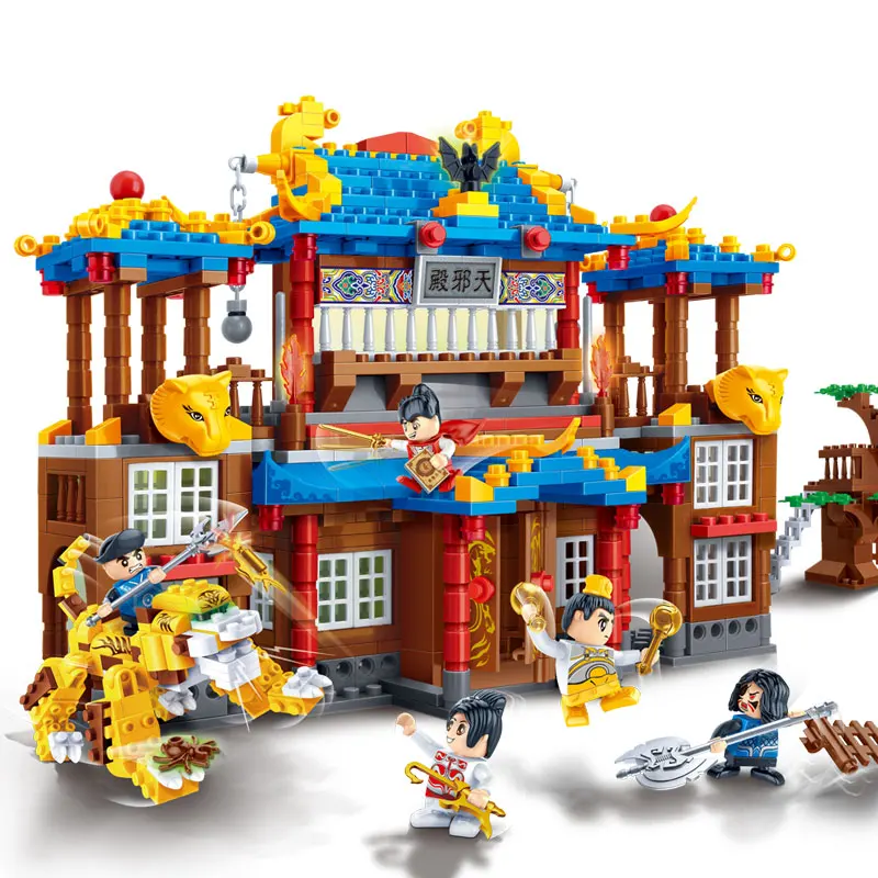 

BanBao Chinese Style Kung Fu Temple Chinatown Chinese dragon Cannon Architecture Bricks Educational Building Blocks Toys Models