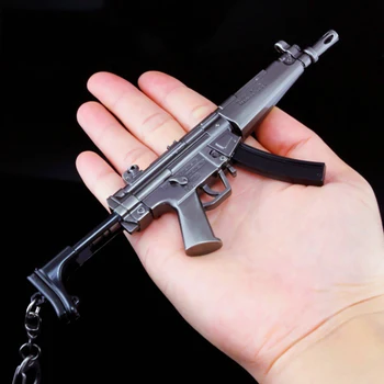 

21CM AWM 98K Key Chain Model Guns Mini Mp5 SCAR-L Metal Gun Model Military Collect Toys For Children Gifts CS GO Keyring