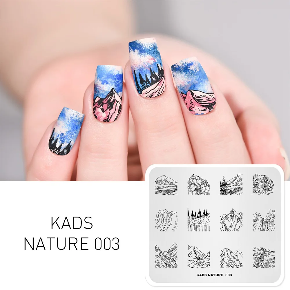 Nature 003 KADS природа геометрический зоопарк Дизайн ногтей принтер пластины для штамповки ногтей маникюр Лак штамповка шаблон изображения пластины - Цвет: Nature 003