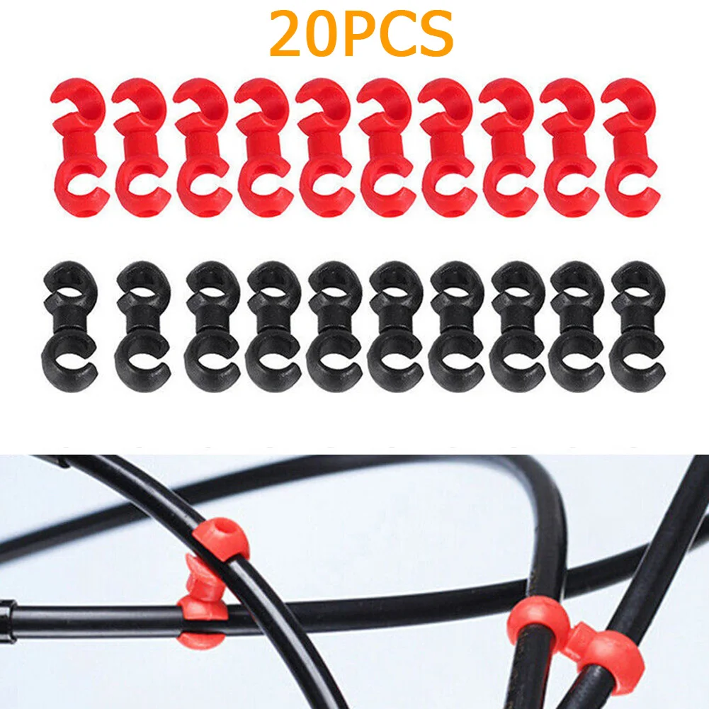 20pcs Bike Cable Clips Stop Cable Brake & Gear Cables S Shaped Fittings