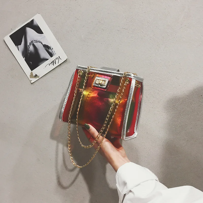 

Bag Women's 2019 New Style Fashion Summer Kelly Bag Laser Versatile Mini Shoulder Chain Bag