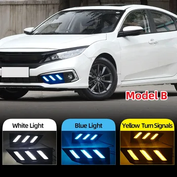 

Car Flashing 1 Pair LED DRL for Honda Civic 2019 2020 sedan with moving signal led fog lamp cover daytime running light