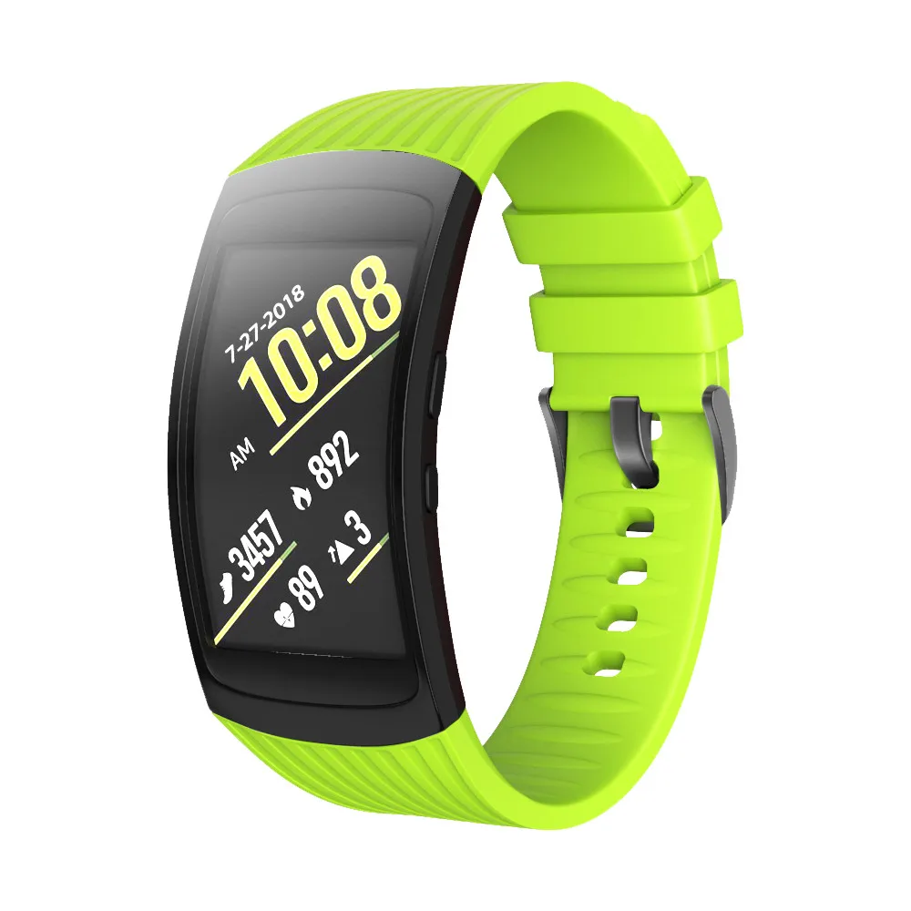Pulseira de silicone para relógio samsung gear fit 2, compatível com as