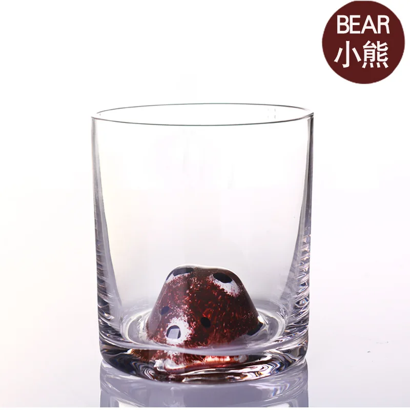 400 мл Мультяшные животные стеклянная Нижняя 3D Медведь Лиса ручной работы кофейные чашки и кружки для подарка чайная чашка для вина кружка японский стиль - Цвет: Bear