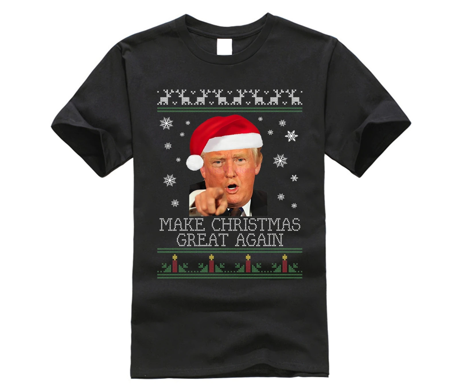 

Make Christmas Great Again Donald Trump Knit Pattern 2020 New Arrive O-Neck Men Design Your Own Shirt