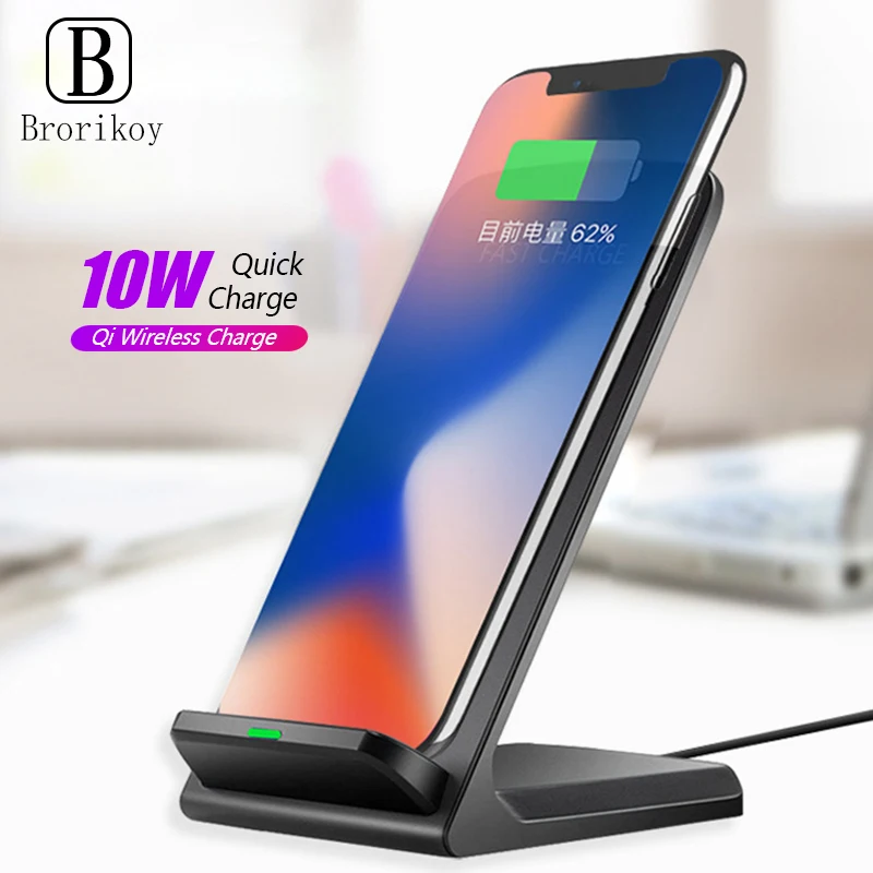 Подставка для зарядки Brorikoy 10 Вт Samsung S20 S10 Note 9 8 iPhone 12 11 Pro X Xs Max Xr | Мобильные телефоны