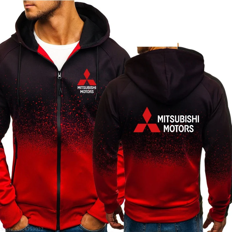 Осень Зима повседневные толстовки мужские унисекс Mitsubishi Толстовка брендовая