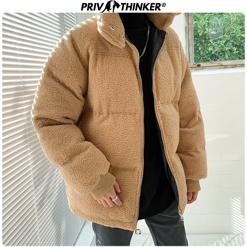 

Privathinker 2019 Winter Men Stand Collar Thicken Warm Parkas Male Outwear Fashion Jacket Coat Mens Oversize Korean Windbreakers