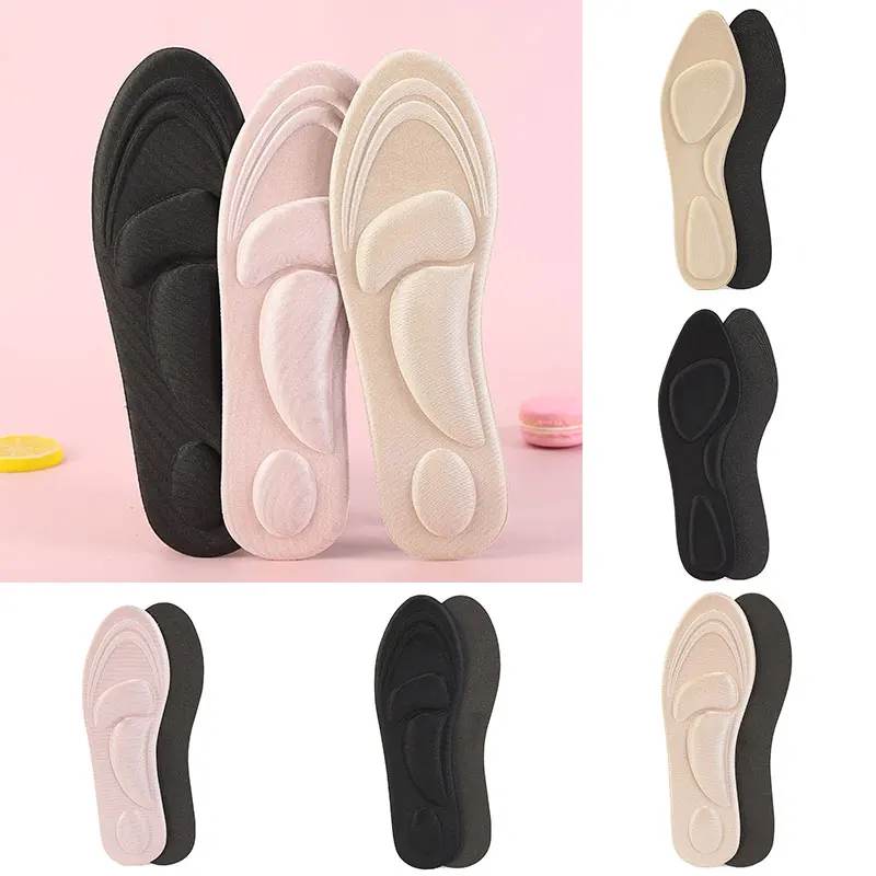 

1 Pair Women's Sweat-absorbent Breathable Shock Absorption Soft Sponge Massage Insole Foot Care Pain Relief Insert Cushion Pad