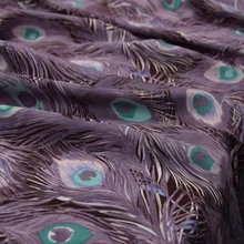 Шелковая ткань на платье 14 мм рисунок в виде Павлиньего пера шелковой ткани Косплэй вечерние платок Материал
