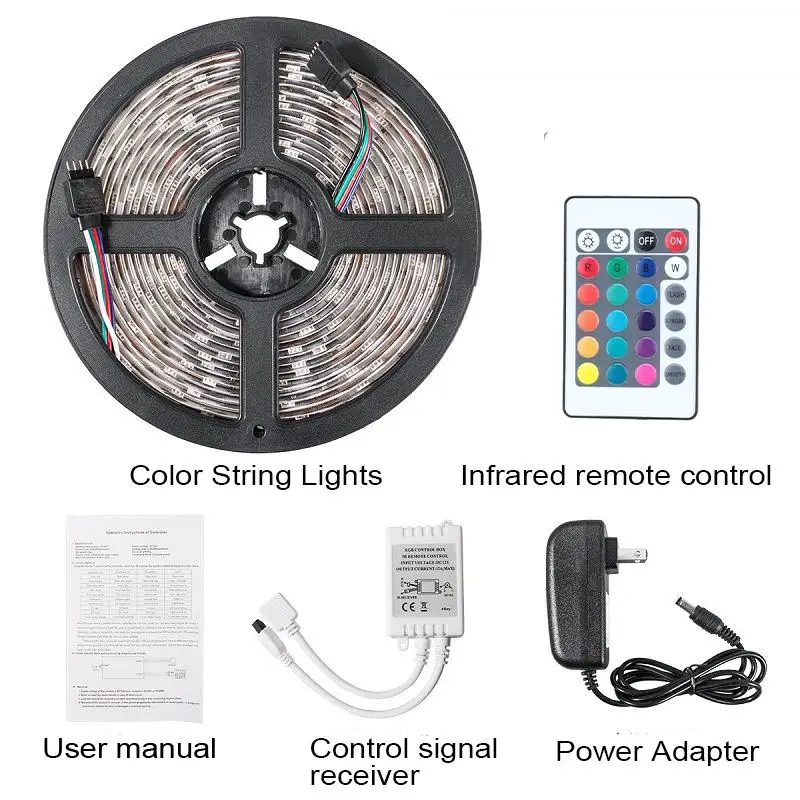 Не водонепроницаемый 5 м 300 светодиодов RGB светодиодная лента 2835 DC12V 60 светодиодов/м гибкая лента освещения 16/20 цветная лента