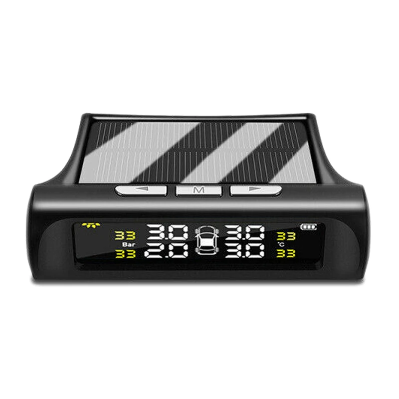 Автомобильный Tpms контроль давления в шинах Тестер давления в шинах с солнечной системой зарядки цифровой ЖК-дисплей Автоматическая безопасность Voic