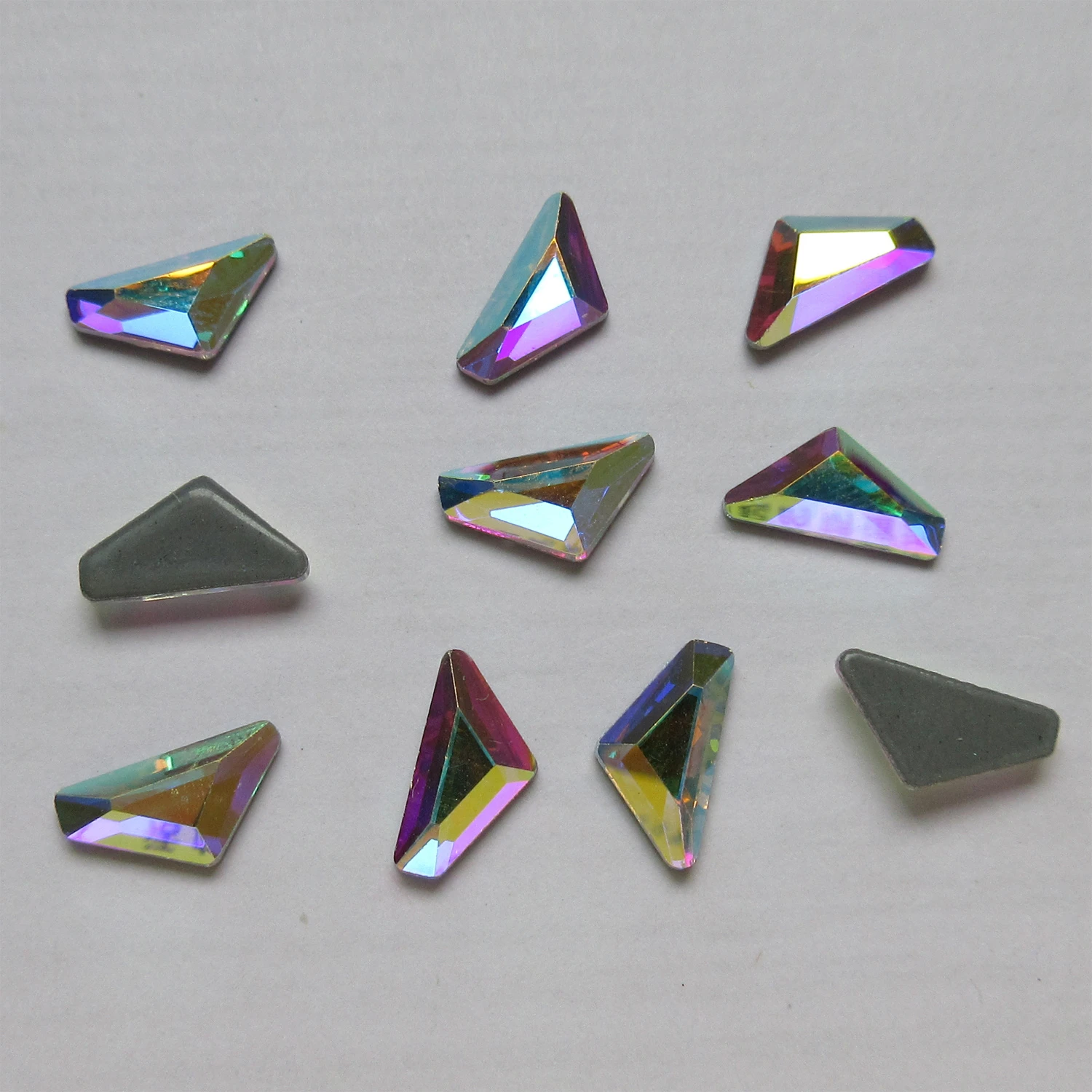 

5x10mm Middle Triangle Crystal AB Flat Back Hotfix Rhinestones Iron On Flatback Crystals Triangle Alpha Stones For DIY Clothes