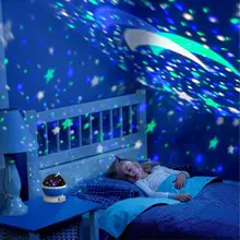 Звездный проектор, Лунная лампа, Звездный Ночной светильник светодиодный, Звездный светильник, USB, для спальни, вечерние, перезаряжаемый, ночной Светильник для детей