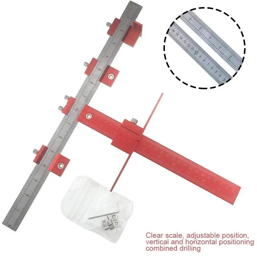 Metric/inch Aluminum alloy 5mm Drill Guide Sleeve Cabinet Hardware Jig Drawer Pull Jig Wood Drilling Dowelling Hole Saw  tools