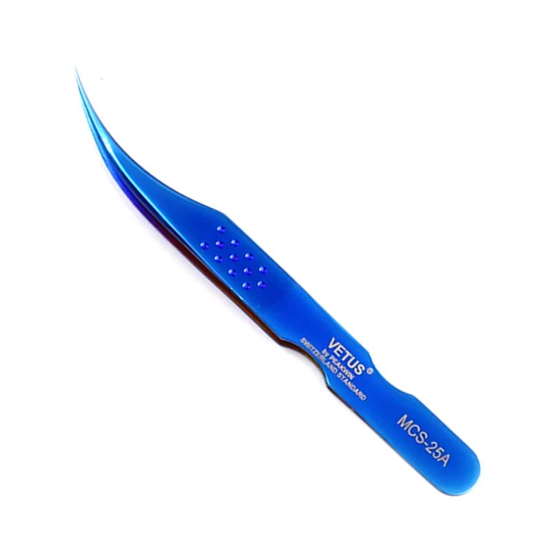 25A-Bright Blue Vetus Original MCS Series New Style Premium Eyelashes Tweezers Ultra Fine Tip Improve for 3D 6D Lashes Extensions - Цвет: 25A-Bright Blue