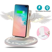 10 Вт Angel Qi Беспроводное зарядное устройство для iphone 8 Plus X XS MAX XR быстрое зарядное устройство для мобильного телефона samsung Note10 S10 Plus huawei P30 Pro