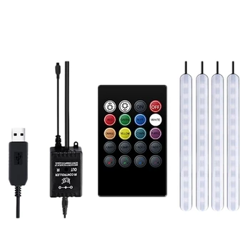 

Car Atmosphere Light Foot Light Cigarette Lighter Remote Control Interior Decorative Ambient Led Lamp Strip Accessories Usb Char