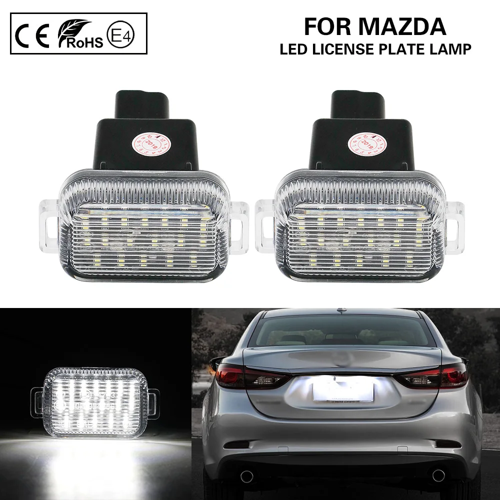 2Pcs Lampade Targa A Led Per Mazda A/T(Aka Mazda 6) 2014 2015 2016 2017 Accessori Nessun Errore Luce Targa Facile Installazione