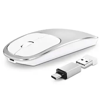

Wireless Mouse 2.4G Silent Click Rechargeable Computer Mouse with USB Receiver