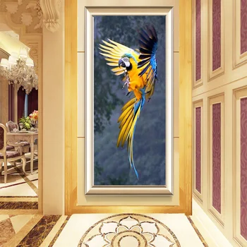 

5D Diamond embroider Animal crossing parrot , blue and yellow macaw wings diamond cross stitch diy diamond painting Decoration
