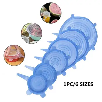 

1PCS Silicone Stretch Lids Kitchen Reusable Food Fresh Cover Universal Lids Silicone Cover Bowl Pot Lid Microwave Cover D10