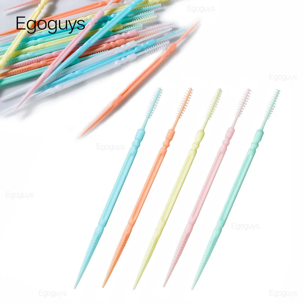 White Dental Floss Pick Tooth Cleaner Sticks Oral Hygiene Care Teeth Interdental Cleaning Flosser Toothpick Tool 7.5cm 100pcs