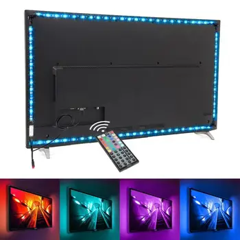 

Dropship LED Strip RGB Multicolor 5050 TV Backlight PC Background Lighting Kit With 44Key IR Controller Home Theater Decoration