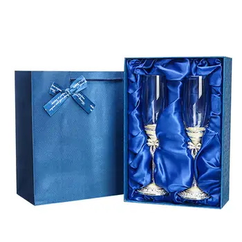 

Enamel Champagne Toasting Flutes Cup Wedding Accessories With Gift Box Set of 2