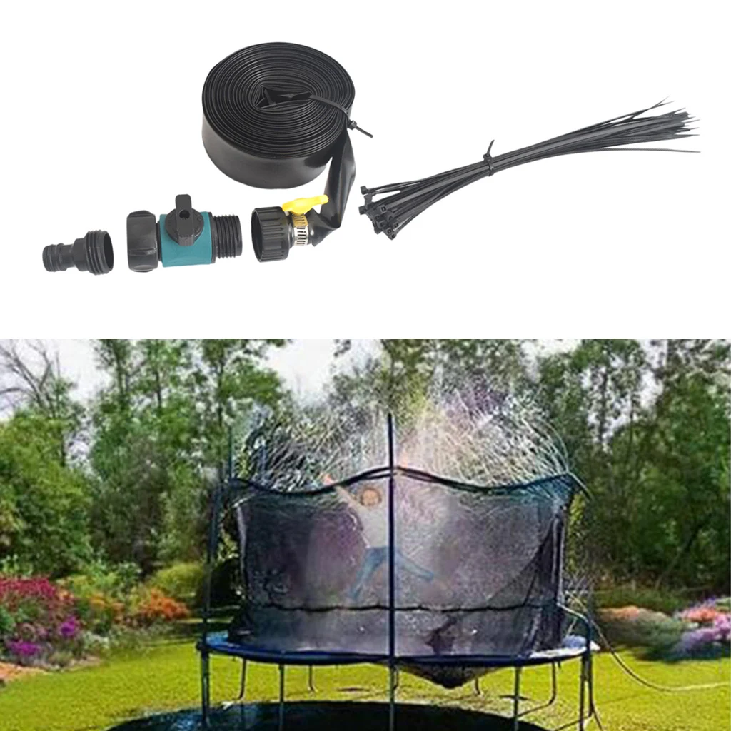 Trampoline Sprinkler for Kids Adults, Outdoor Trampoline Backyard Water Game Yard Sprinkler Fun Summer Toys Accessories Kit