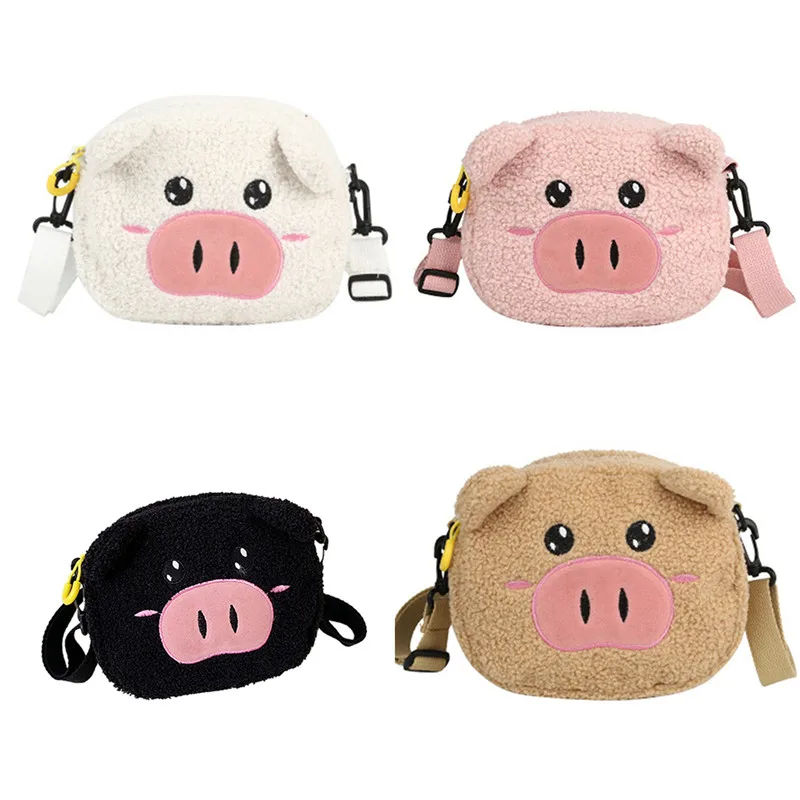 

2020 Small Crossbody Bags Lovely Pig Cell Phone Shoulder Purse plush cute Holiday Gift For Women Girls
