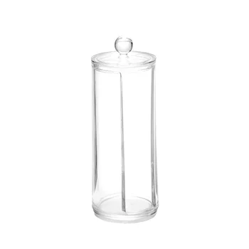 

Transparent Makeup Organizers Round Cosmetic Storage Cotton Pad Dispenser Container Holder