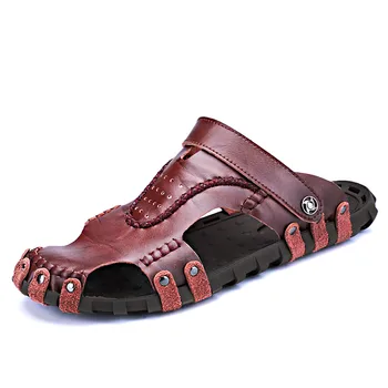 

2020 New Men Casual Shoes Leather Breathable Male Sandals Outdoor Comfortable Light High Quality Shoes