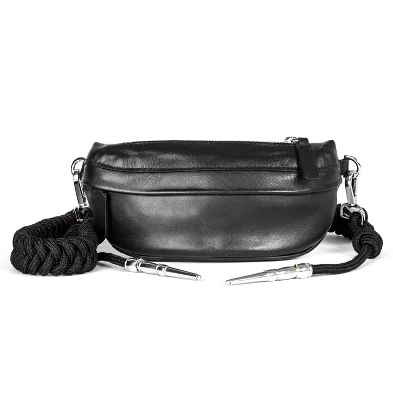 black Chest Bag Поясная сумка, женская сумка, роскошный дизайн, знаменитые поясные сумки, нагрудная сумка для живота, набедренная сумка, кожа, узел, плетеный ремень, кошельки с бананами - Цвет: black Chest Bag