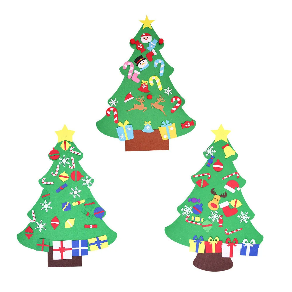 Креативный Набор для украшения рождественской елки DIY, подарки для детей, Новогодняя дверь, настенные подвесные украшения для рождественской елки, снеговик, Санта Клаус