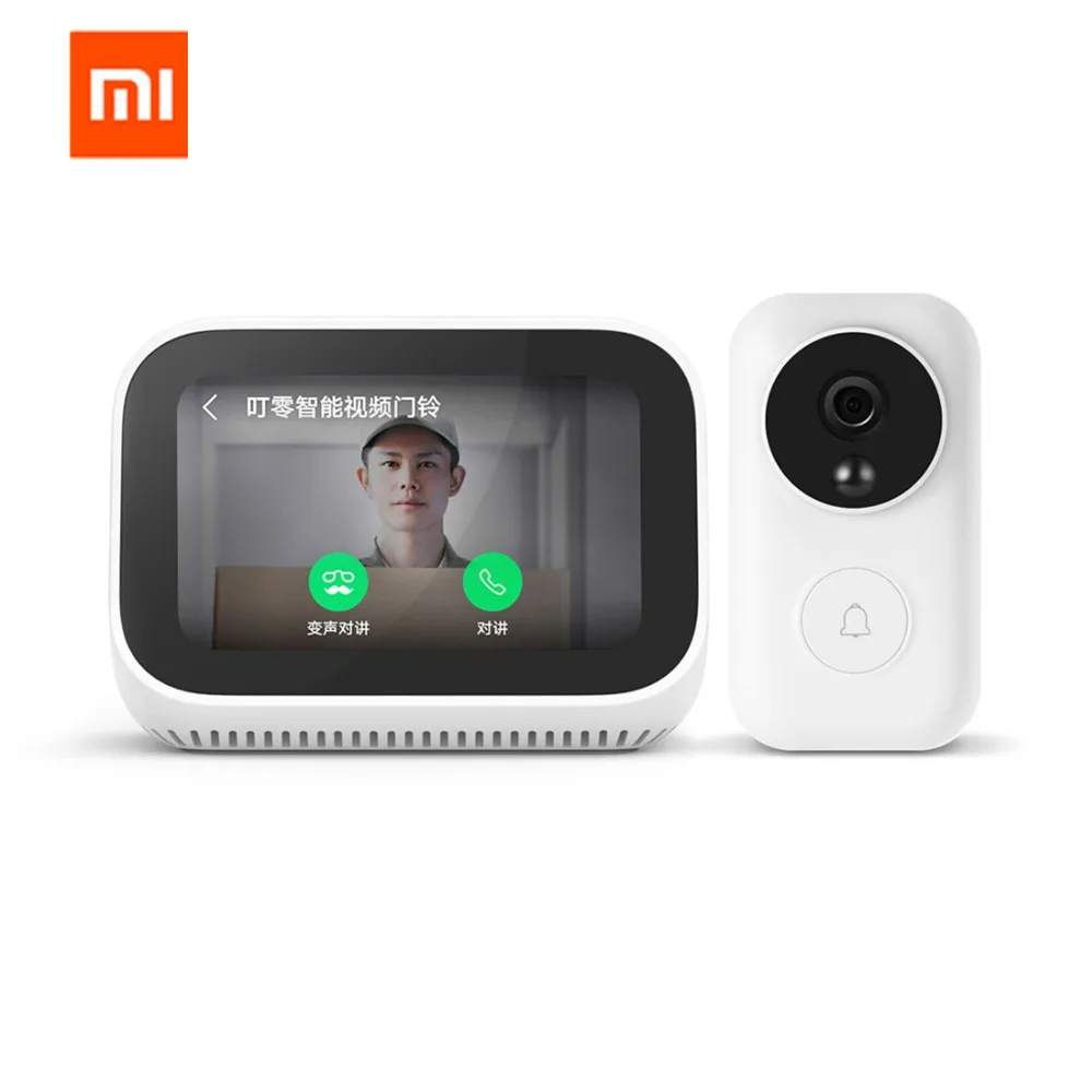 Original Xiaomi AI Touch Screen Face Bluetooth 5.0 Digital Speaker WiFi Alarm Clock Display Connection with vedio Smart Doorbell