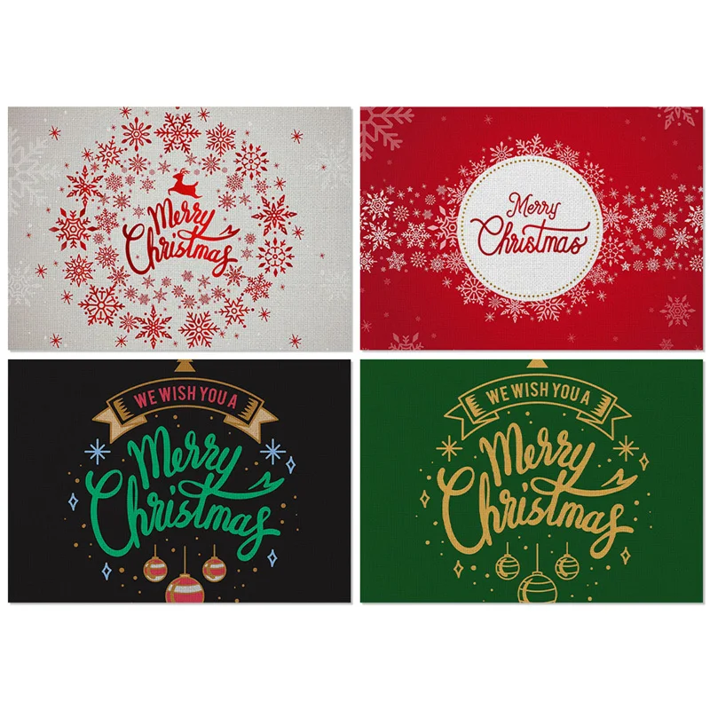 

TTLIFE Christmas Dining Table Mat Reusable Placemat Kitchen Tool Tableware Drink Coasters Kitchen Decoration Accessories