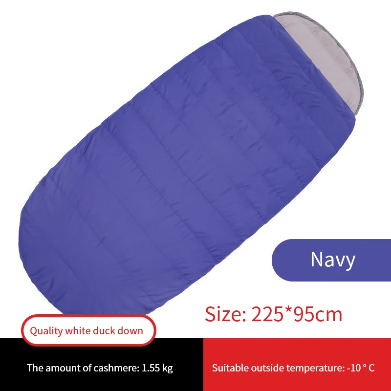 1,55 кг/1,85 кг/2,15 кг сверхлегкий спальный мешок-конверт, зимний спальный мешок на утином пуху для отдыха на природе-10-20 градусов, удобно - Цвет: 1.55KG Navy