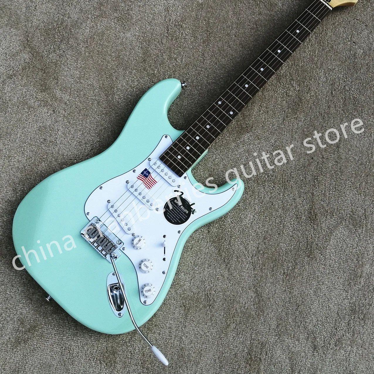 

TOP quality, 6 strings ST Electric Guitar,alder body,real tailpiece,light green electric guitar,Free Shipping