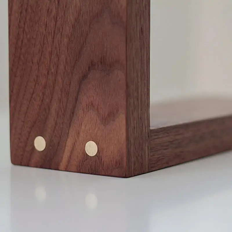 

Hot Sale Japanese Style Luxury Chic Walnut Storage Rack Home Creative Key Hook Wood Stitching Jewelry Rack Home Decor Handicraft