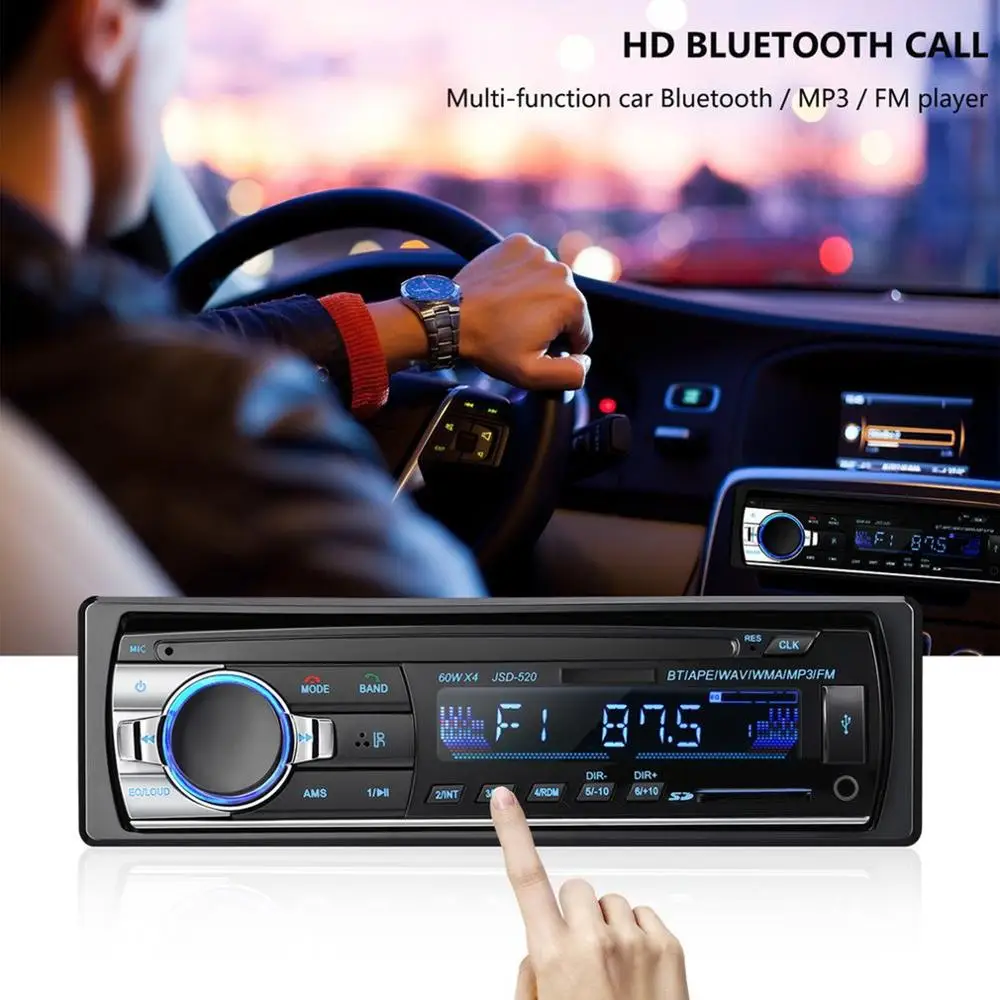 1 DIN Car MP3 Player FM Radio Audio Stereo In Dash Aux Input Receiver USB/TF Port with Remote Control 4X60W 1 DIN Car MP3 Player FM Radio Audio Stereo In Dash Aux Input Receiver USB/TF Port with Remote Control 4X60W
