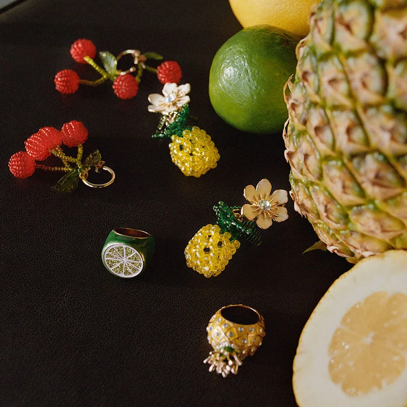 ZA 2020 Весенние новые модные массивные серьги милые капли с фруктами женские