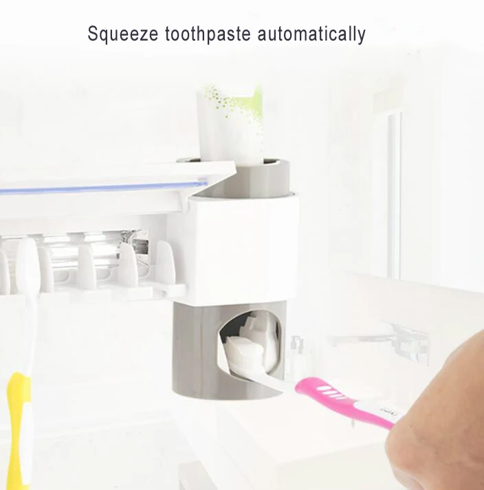 2 в 1 ультрафиолетовый свет зубная щетка стерилизатор держатель для зубной щетки автоматический комплект для зубной пасты диспенсер набор для ванной GYH