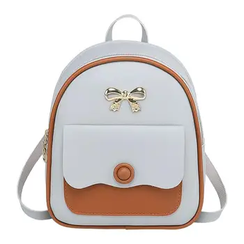

2019 New Fashion Women's Bow Backpack Fashion Shoulder Bag Casual Small Phone bags New Quanlity Female Black And White Backpack
