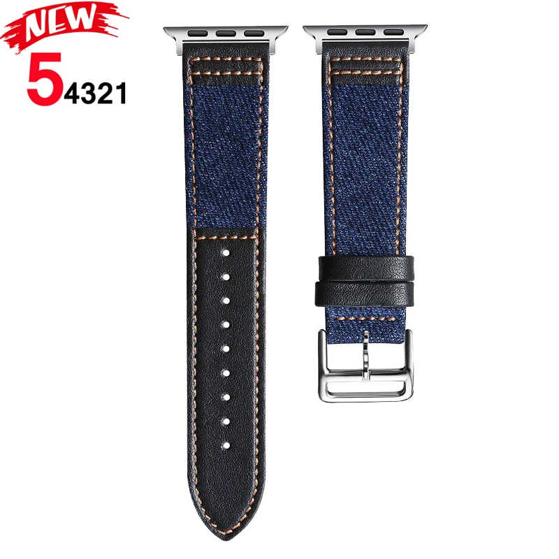 Ремешок для часов apple watch band 5 4 44 40 мм Холщовый кожаный ремешок correa iwatch 3 2 1 42 38