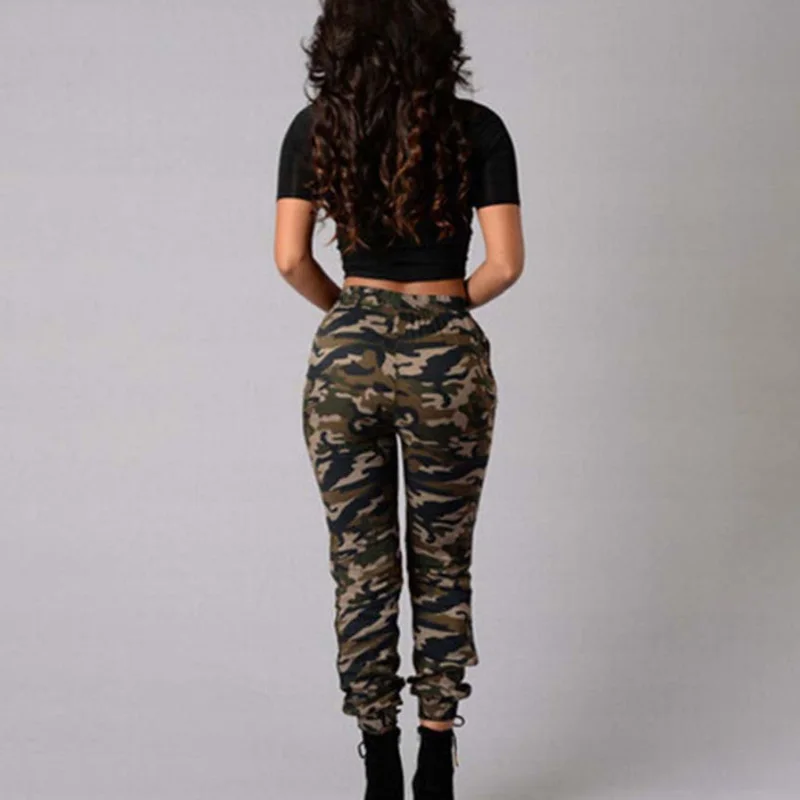 Для женщин длинные брюки дамы плюс Размеры облегающие скини армии Военная Униформа карандаш