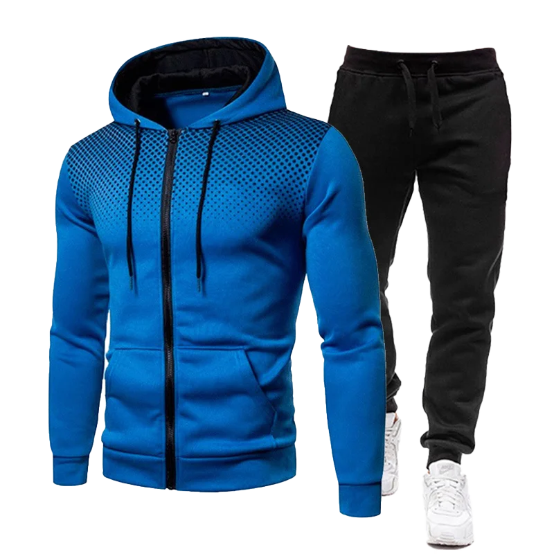 2021 Autumn Men's Casual Tracksuit Fashion Men Zipper Jacket and Sweatpants Two Pieces Set Male Sportswear Plus Size Clothing elmsk 2021 youth day fashion workwear pants vintage zipper panel personalized new harun pants loose relaxed pants