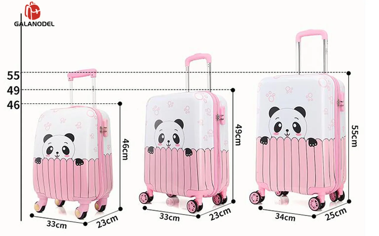 GALANODEL чемодан с розовой пандой, чемодан на колёсиках, Детский чемодан на колесиках для путешествий, милая детская сумка, подарок для девочек