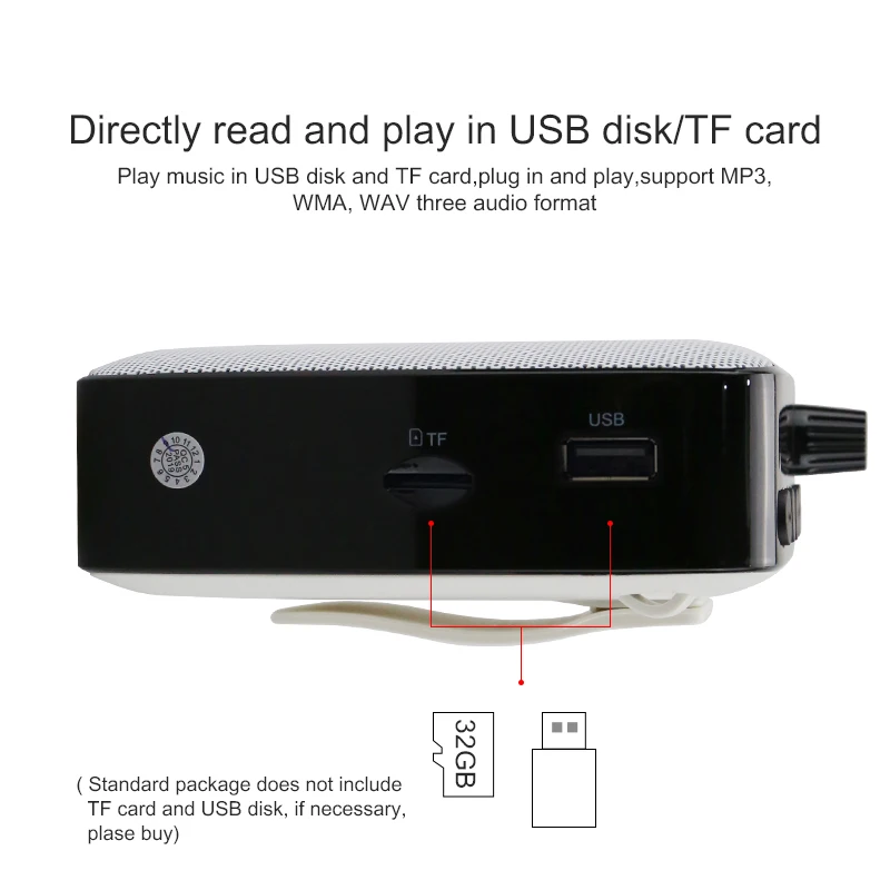 Shidu-amplificador de Voz Portátil com e sem Fio Microfone Uhf Estéreo Alto-falante Aux para Professores Guia Turístico M500 Original 10w - Image 3