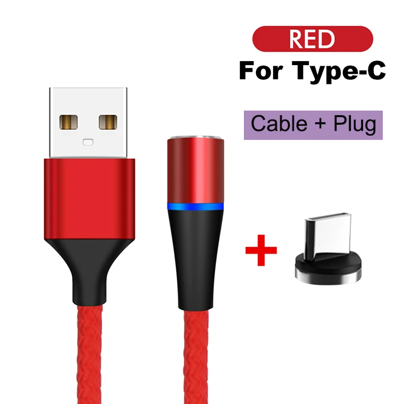 Магнитный usb-кабель для быстрой зарядки Тип USB C кабель магнит Зарядное устройство данные Micro usb для телефона USB кабель для Xiaomi mi 9 Lite Red mi - Цвет: For Type C Red